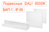 Подвесные офисные светодиодные светильники DALI-BAP-1 IP65 Холодные